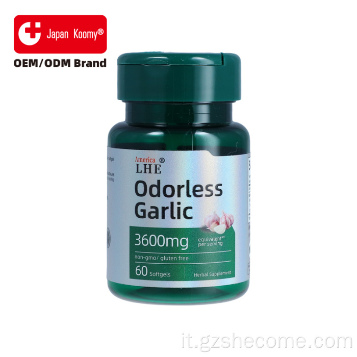 Softgel di aglio inodore alle erbe Supporto cardiovascolare